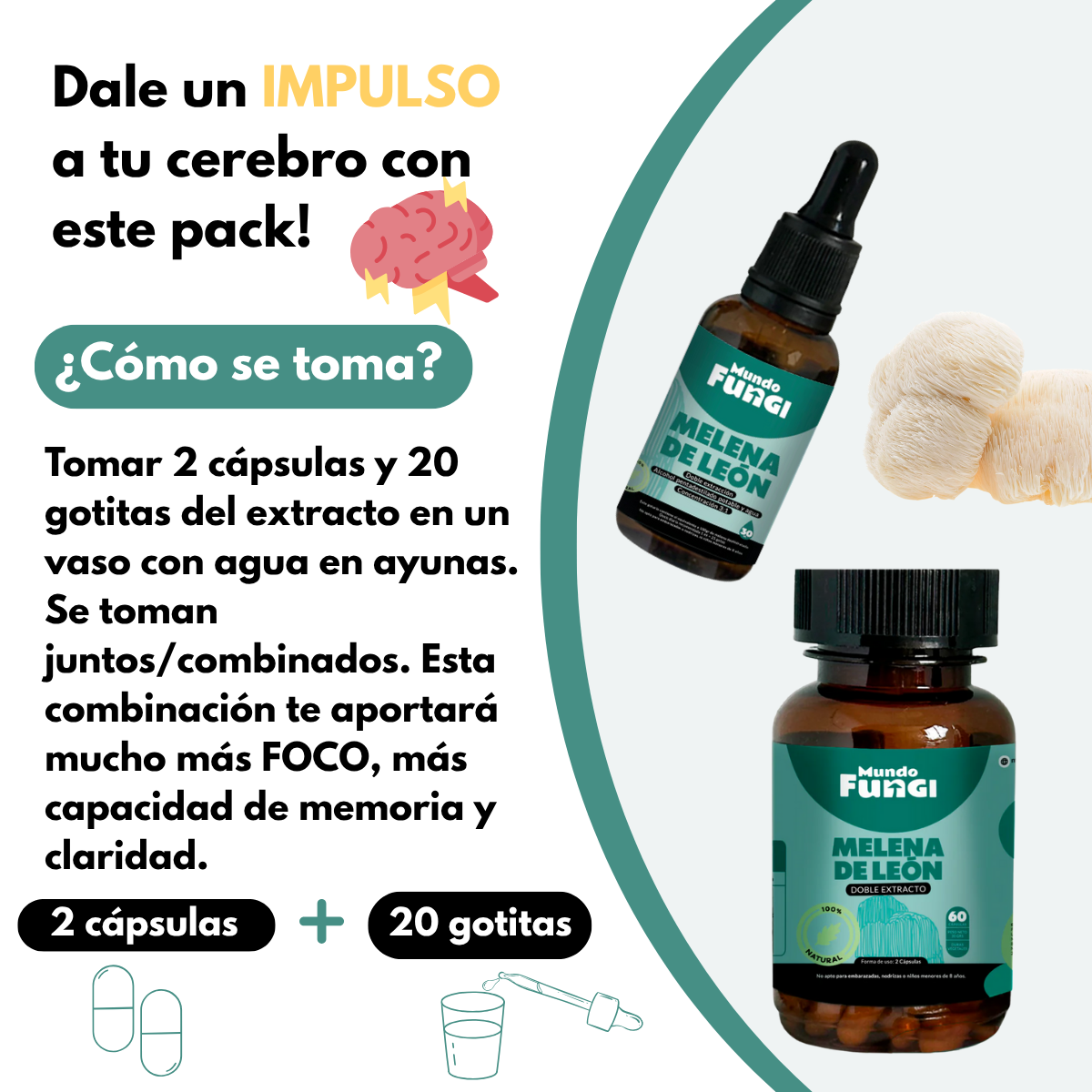 Pack Melena de León - Cápsulas y Gotas