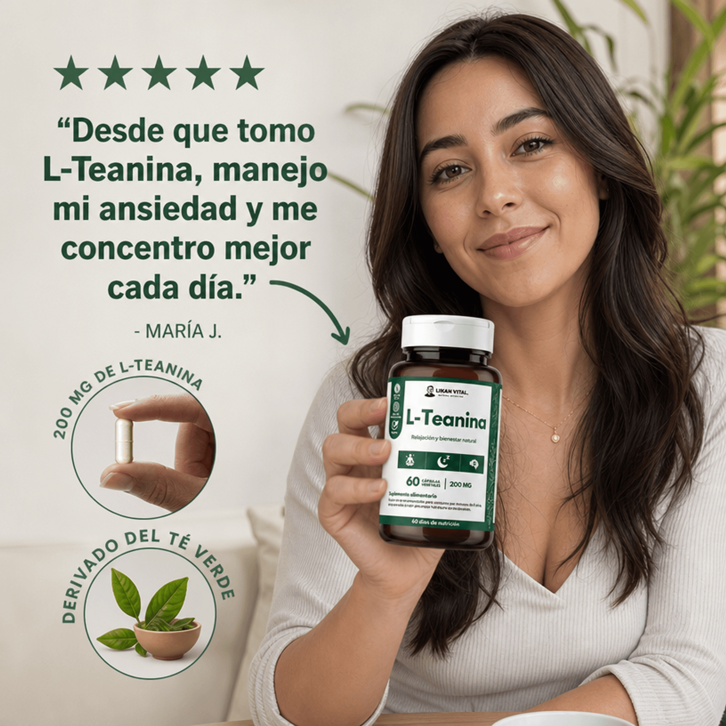 L-Teanina 200mg 60 Cápsulas
