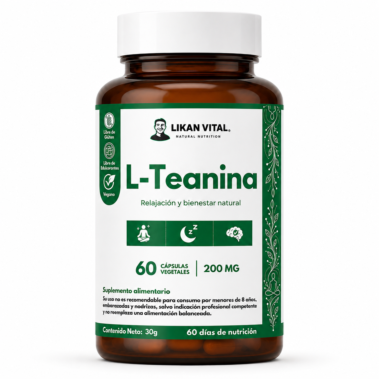 L-Teanina 200mg 60 Cápsulas
