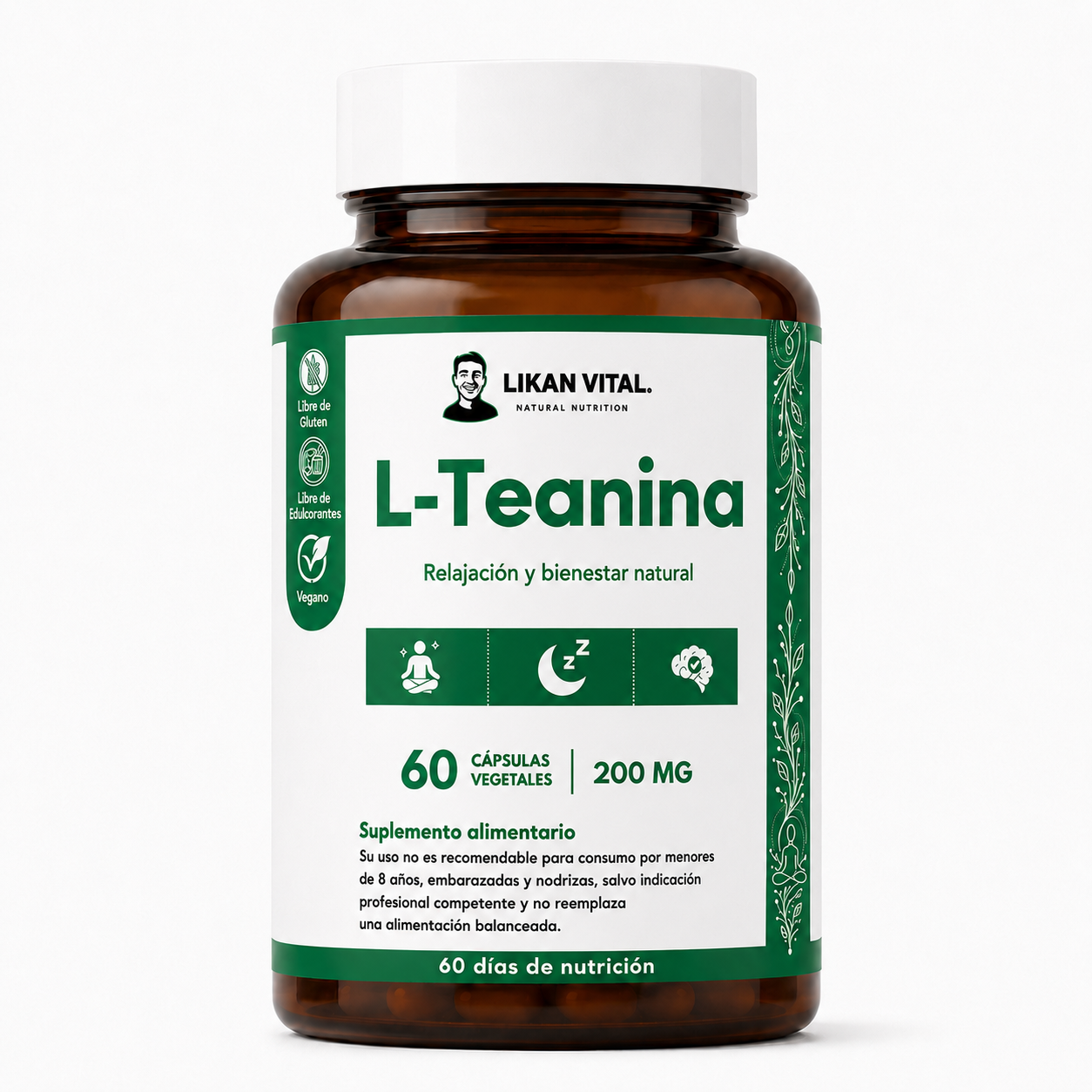 L-Teanina 200mg 60 Cápsulas