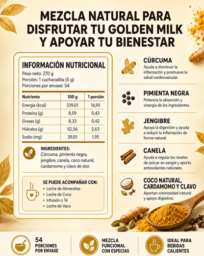 Golden Milk 270gr en Polvo