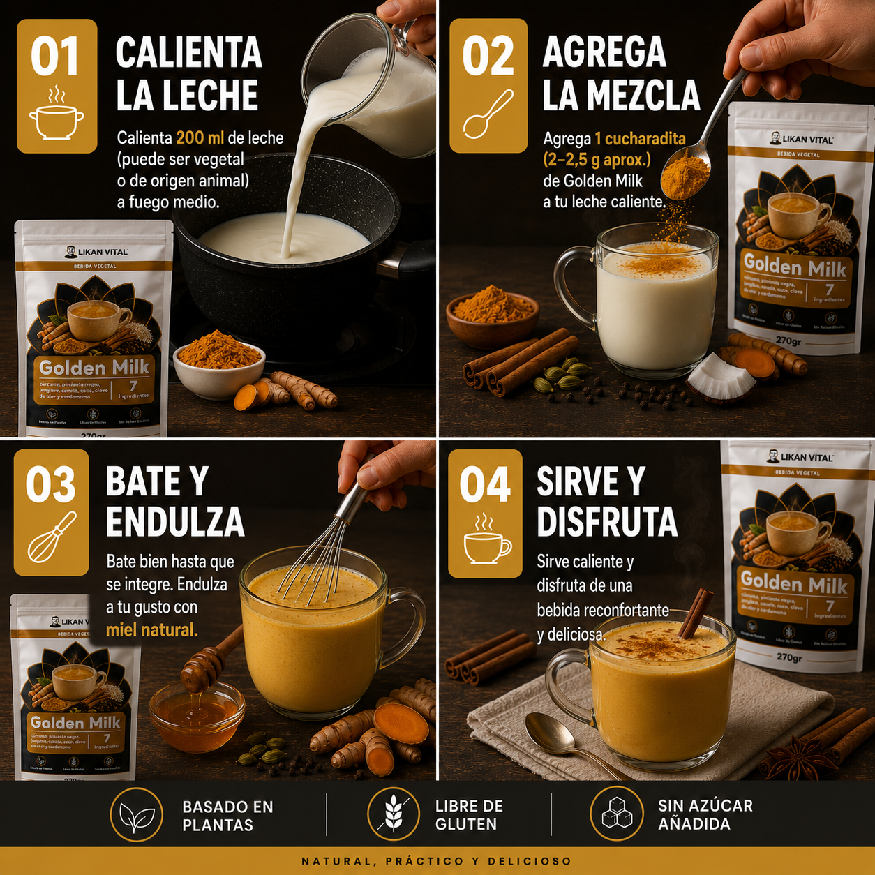 Golden Milk 270gr en Polvo