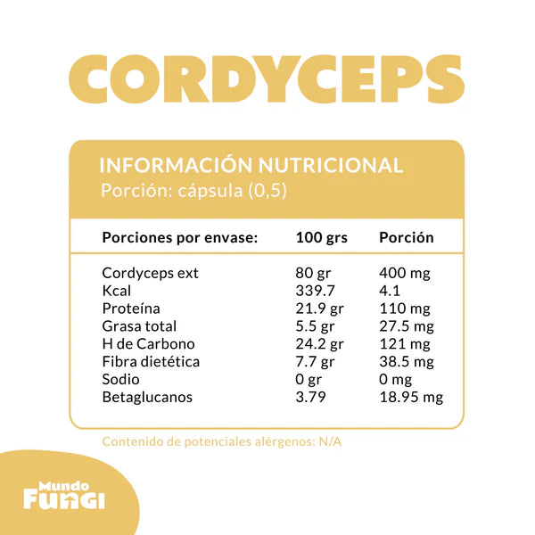 Cordyceps 500mg - Vitalidad