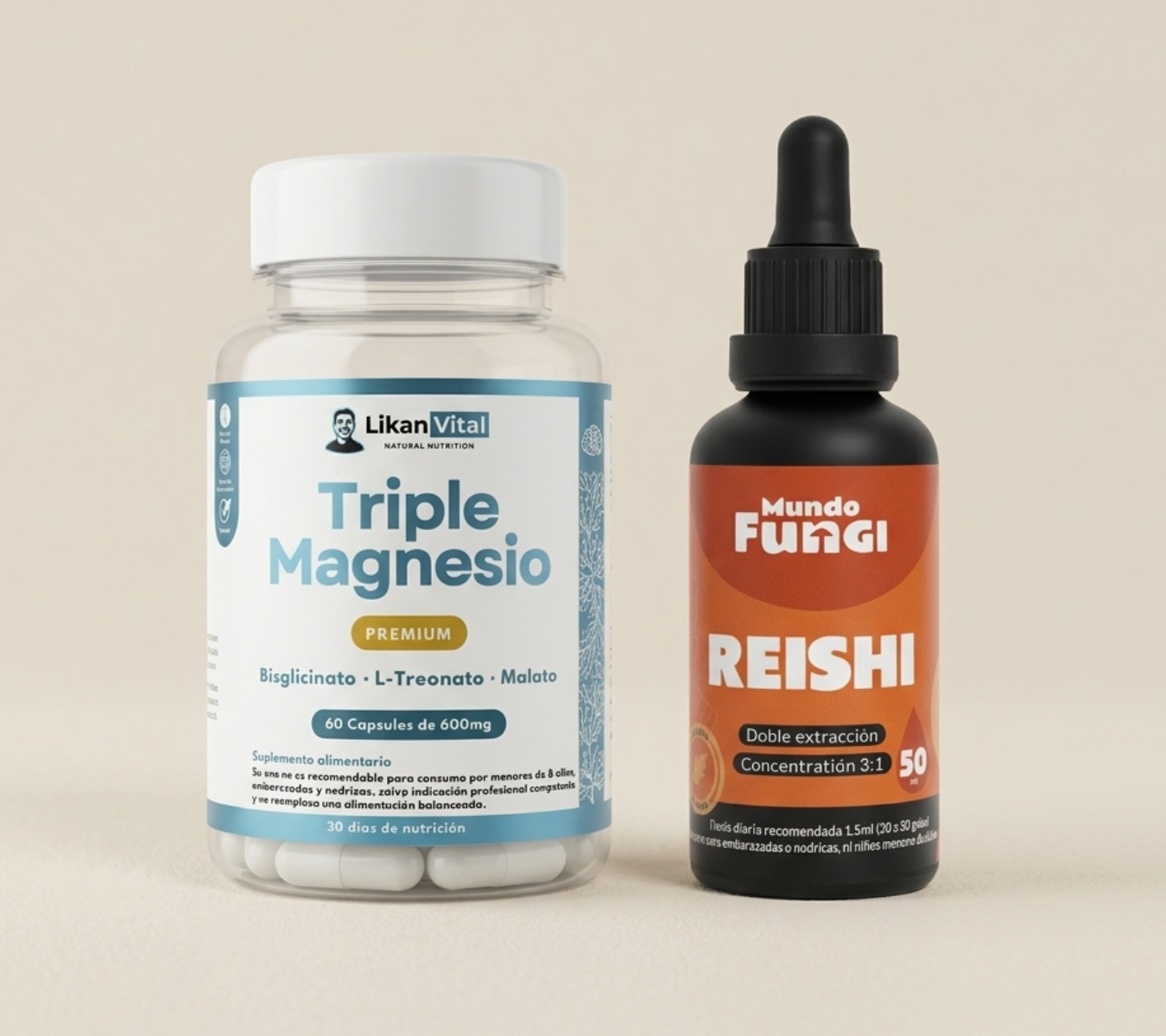 Pack Triple Magnesio + Reishi en Gotas 50ml