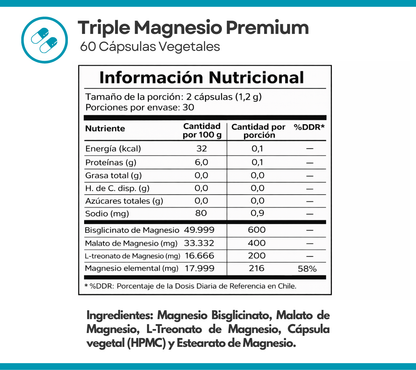 Triple Magnesio Premium 600mg