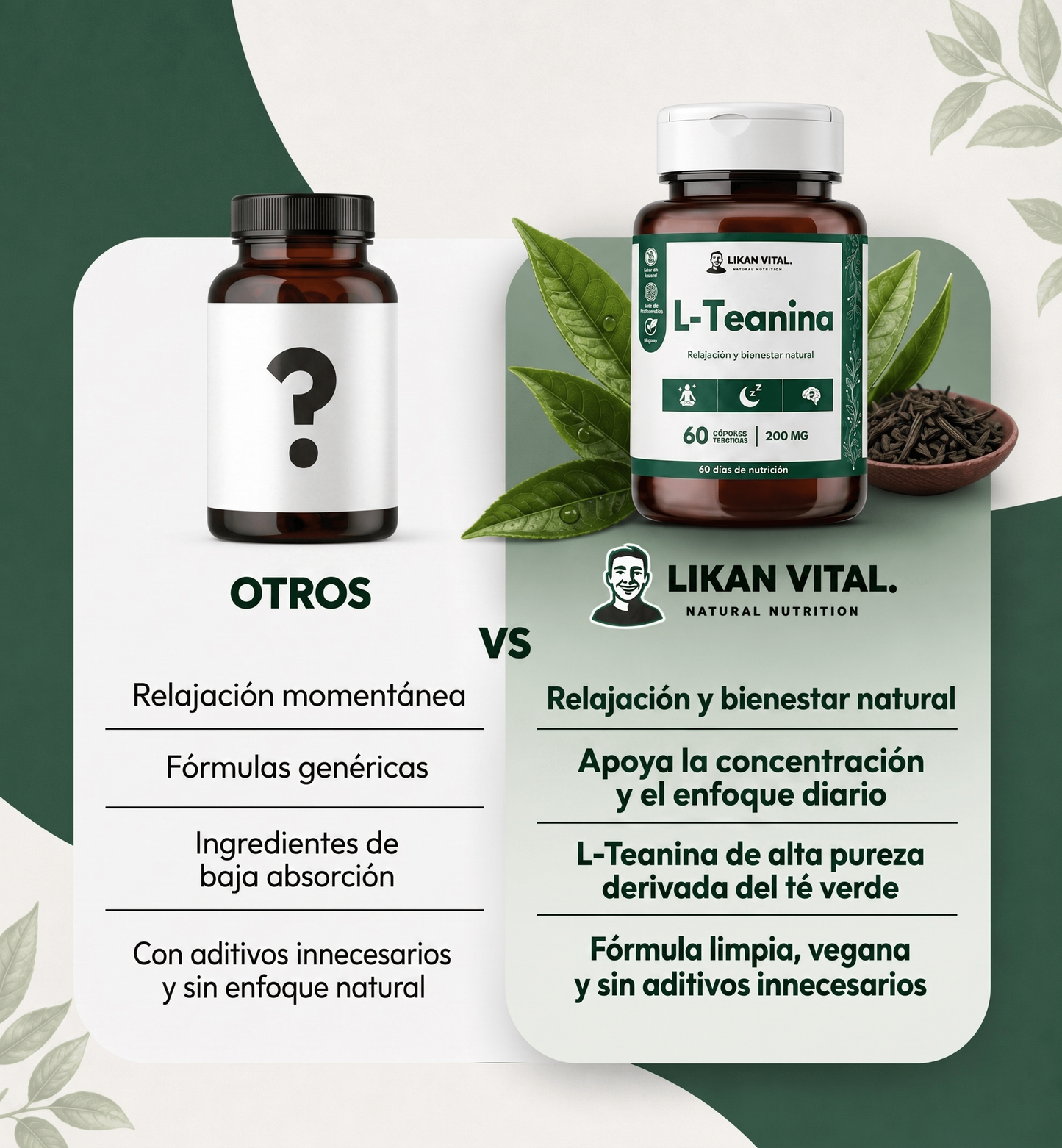 L-Teanina 200mg 60 Cápsulas