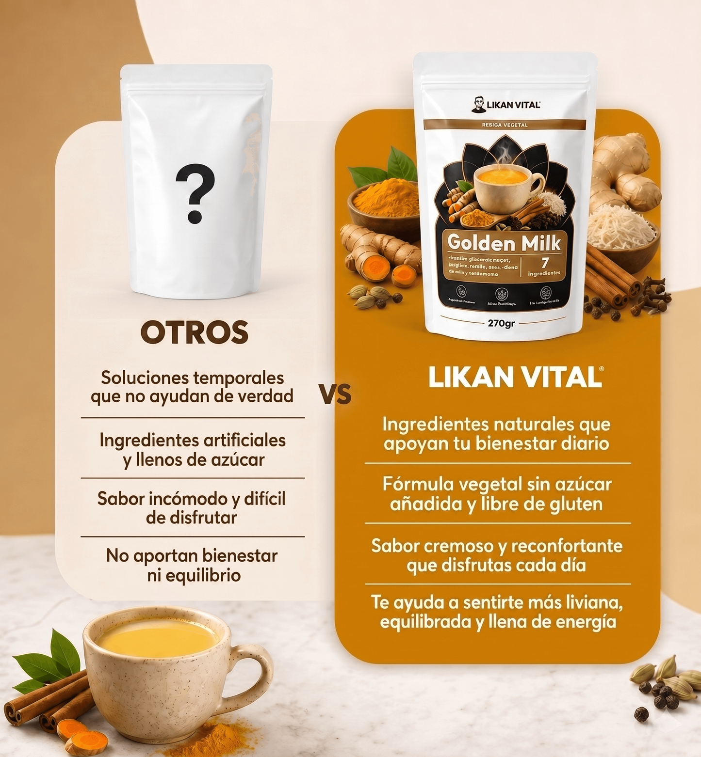 Golden Milk 270gr en Polvo