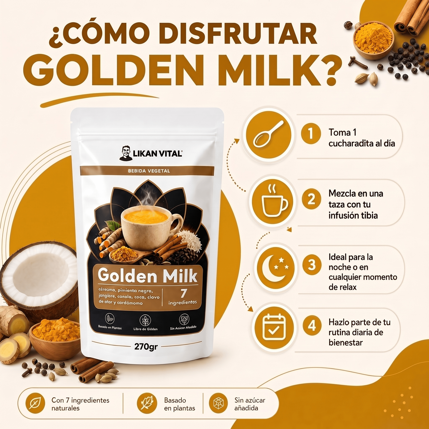 Golden Milk 270gr en Polvo